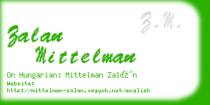 zalan mittelman business card